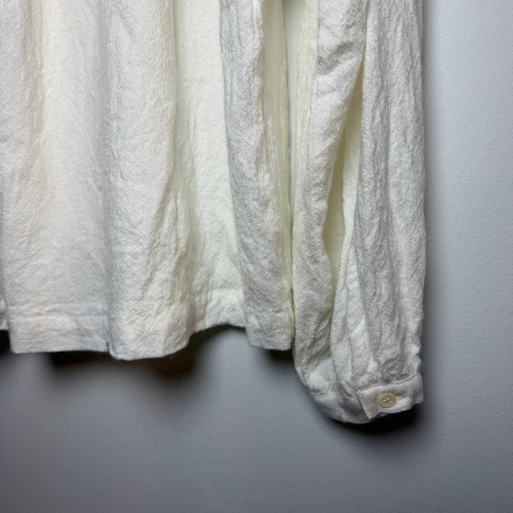 Jenni Kayne Willow Blouse Small Ivory White Wool Blend Gauze Minimal Lagenlook - Picture 11 of 12